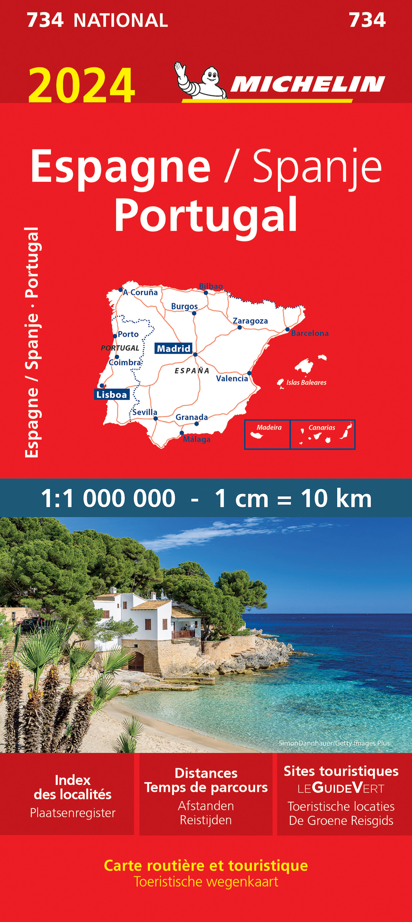 Online bestellen: Wegenkaart - landkaart 734 Spanje en Portugal 2024 | Michelin