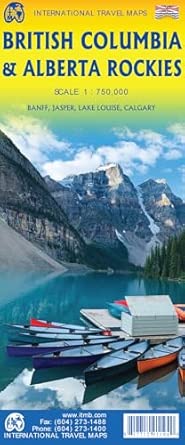 Wegenkaart - landkaart British Columbia & Alberta Rockies | ITMB