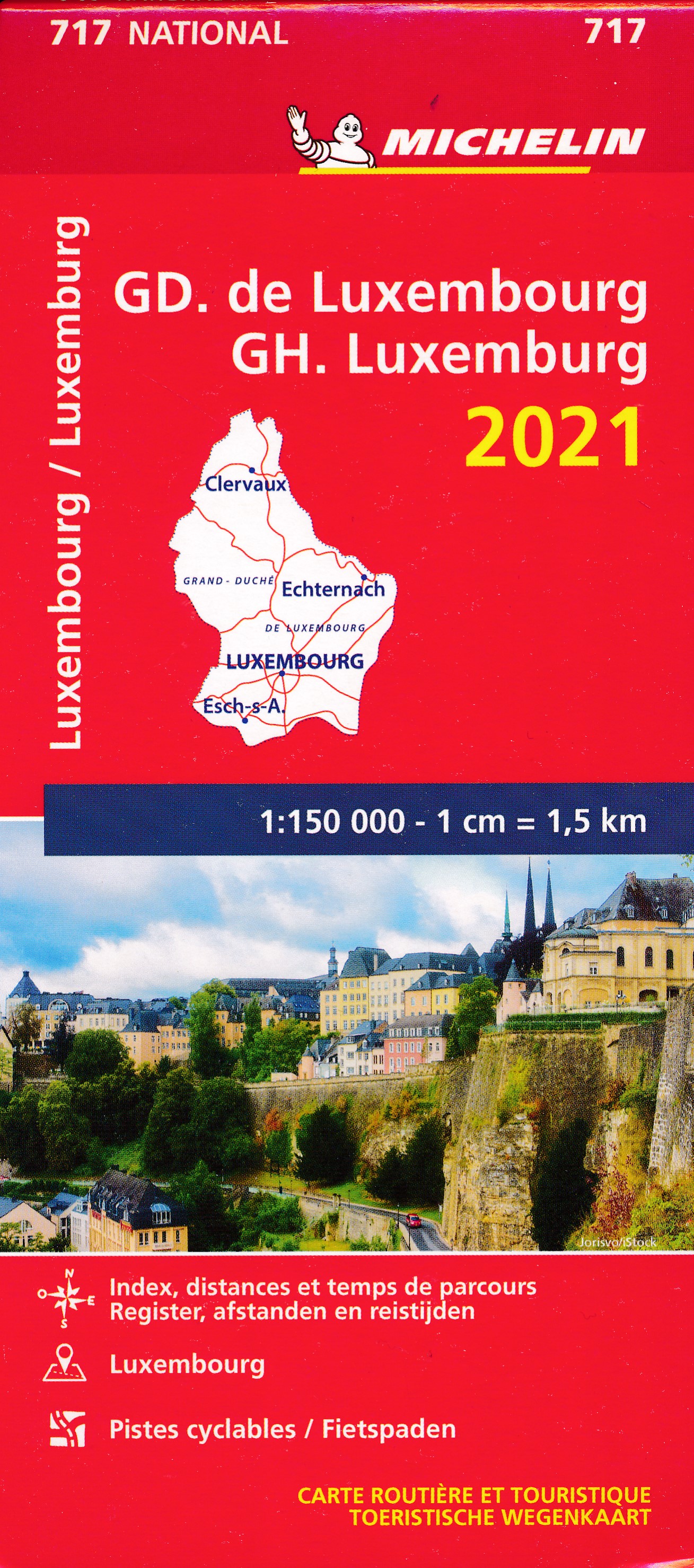 Wegenkaart landkaart 717 Luxemburg 2021 Michelin 9782067250161 kopen