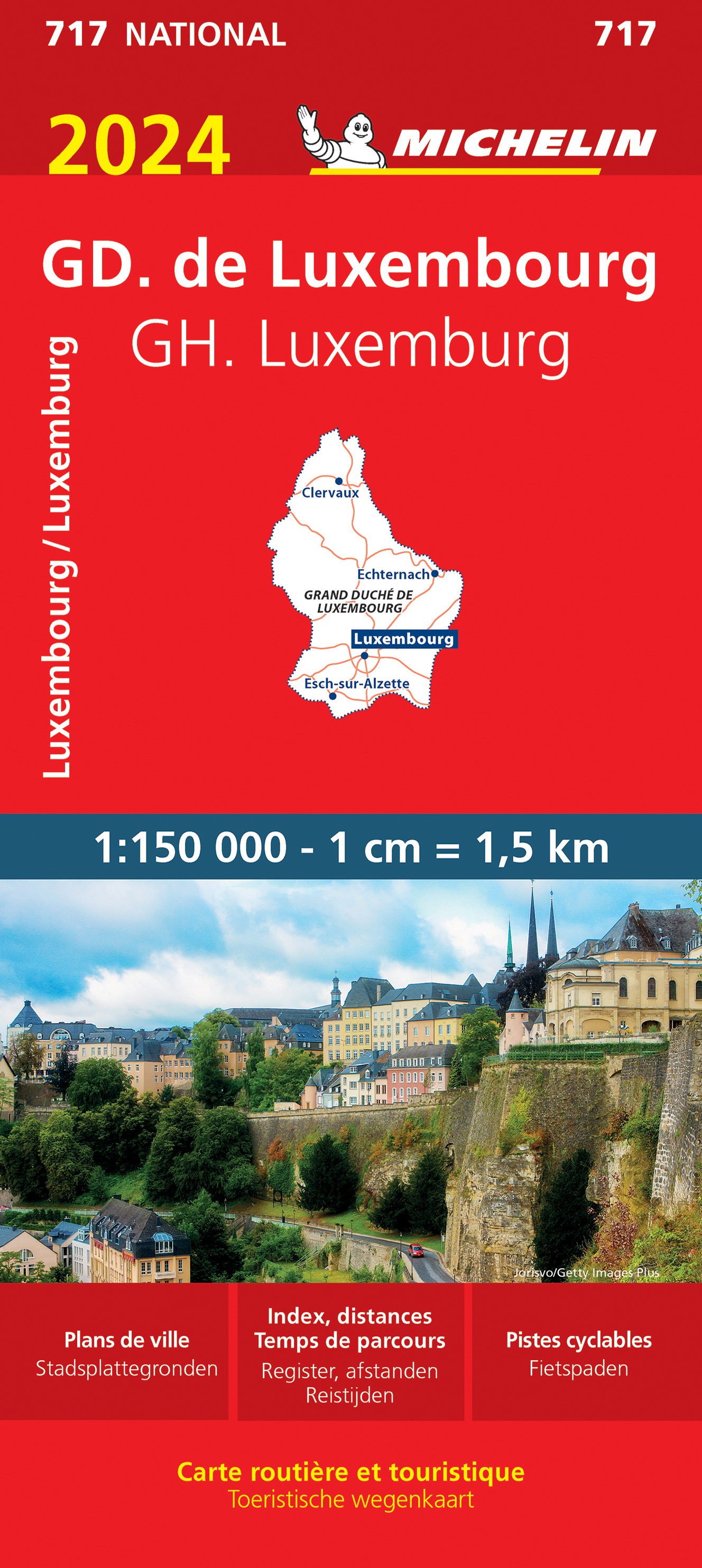 Online bestellen: Wegenkaart - landkaart 717 Luxemburg 2024 | Michelin