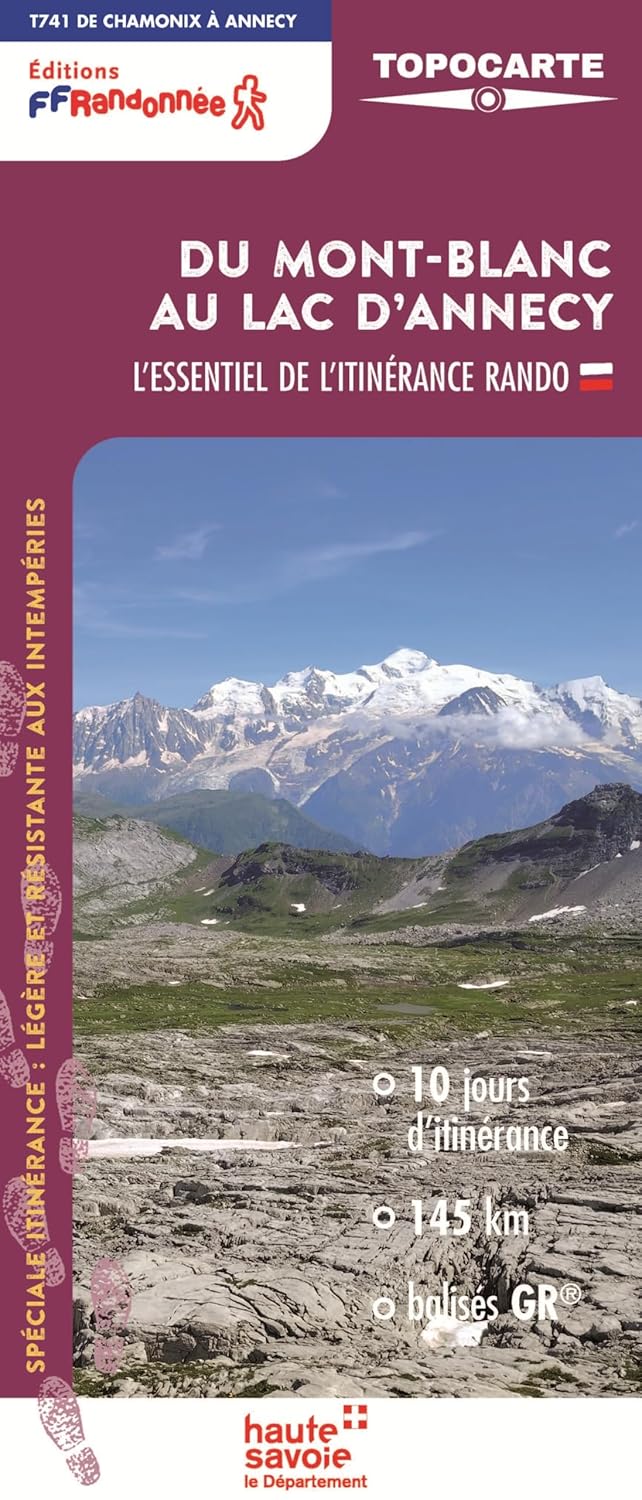 Wandelkaart T741 Du Mont-Blanc au lac d'Annecy | FFRP