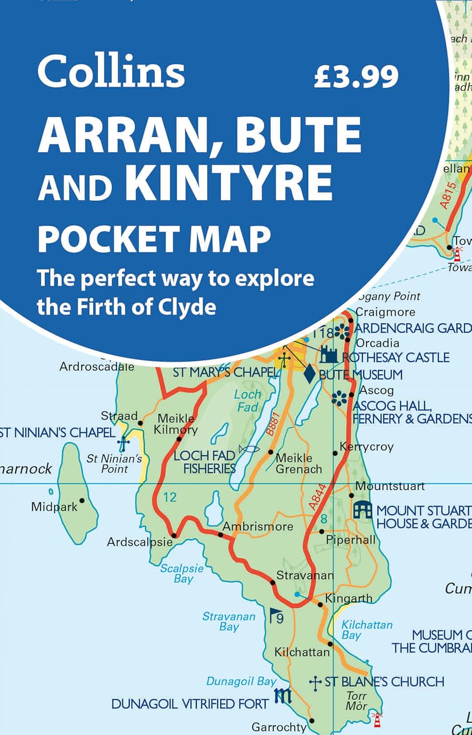 Wegenkaart - landkaart Arran,Bute & Kintyre pocket map | Collins