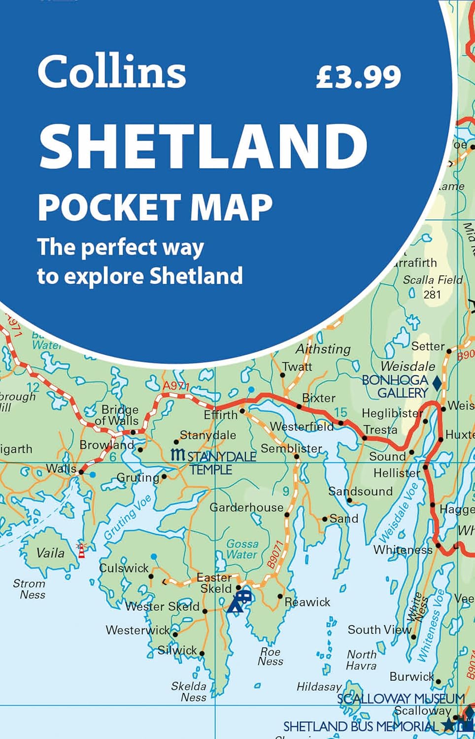Wegenkaart – landkaart Pocket Map Shetland pocket map | Collins