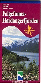 Wandelkaart 2431 Folgefonna - Hardangerfjorden, topografische kaart Turkart Noorwegen | Statens |