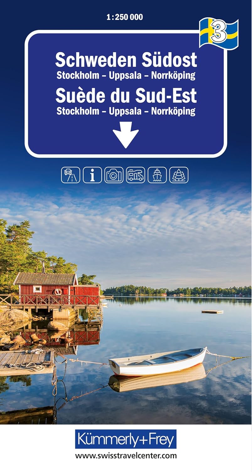 Wegenkaart – landkaart 3 Zweden Zuid (Oost) – Stockholm/Gotland | Kümmerly & Frey