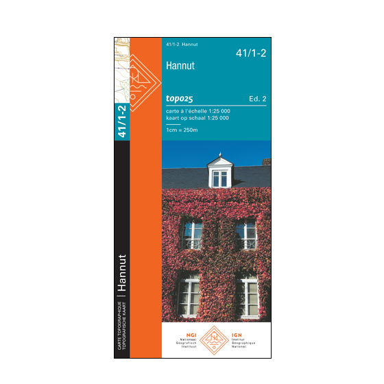 Topografische kaart - Wandelkaart 41/1-2 Topo25 Hannut | IGN - Institu