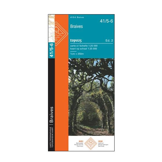 Topografische kaart - Wandelkaart 41/5-6 Topo25 Braives | NGI - Nation