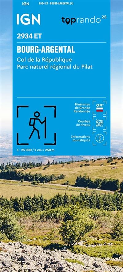 Wandelkaart 2934ET Bourg-Argental | IGN - Institut Géographique Nation