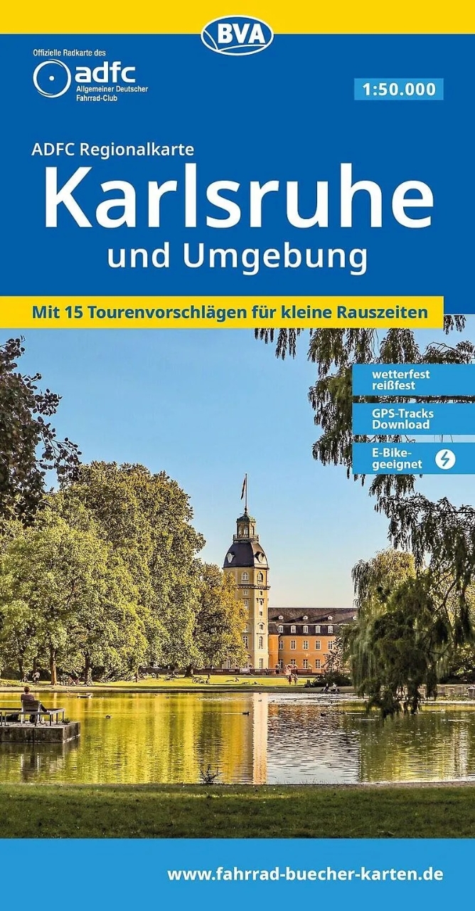 Fietskaart ADFC Regionalkarte Karlsruhe & omgeving fietskaart | BVA Bi