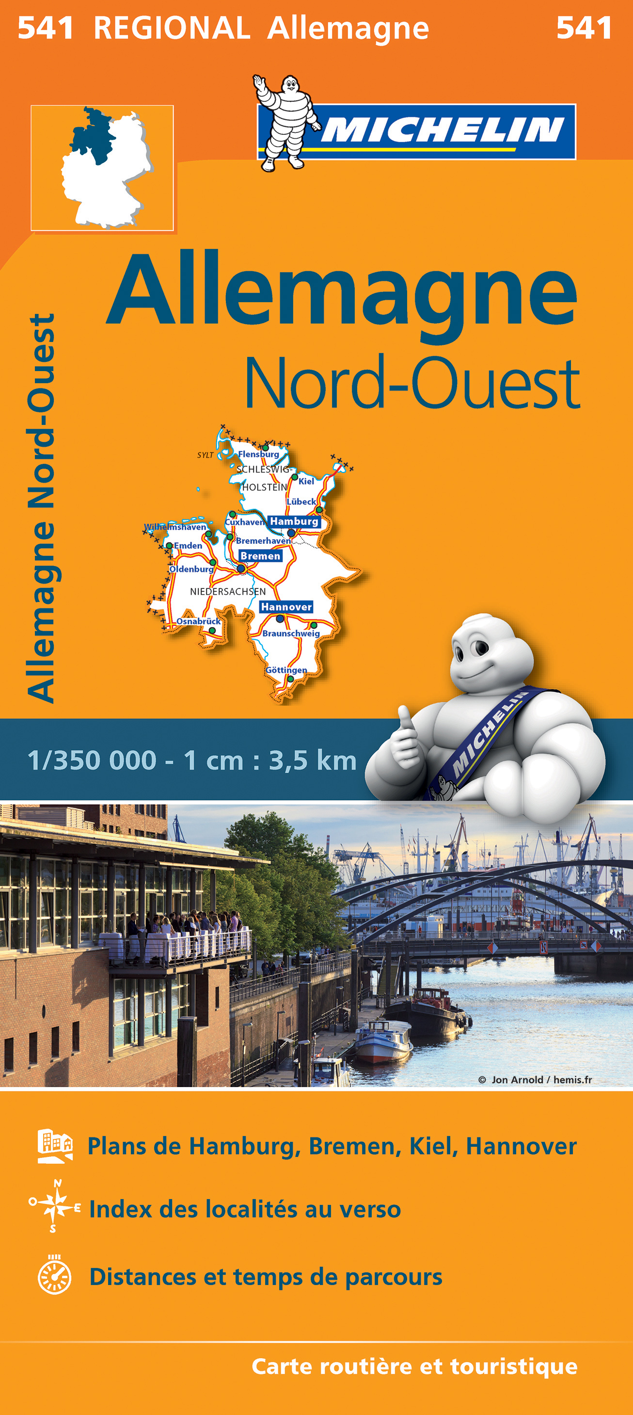 Online bestellen: Wegenkaart - landkaart 541 Schleswig-Holstein, Hamburg, Niedersachsen, Bremen | Michelin
