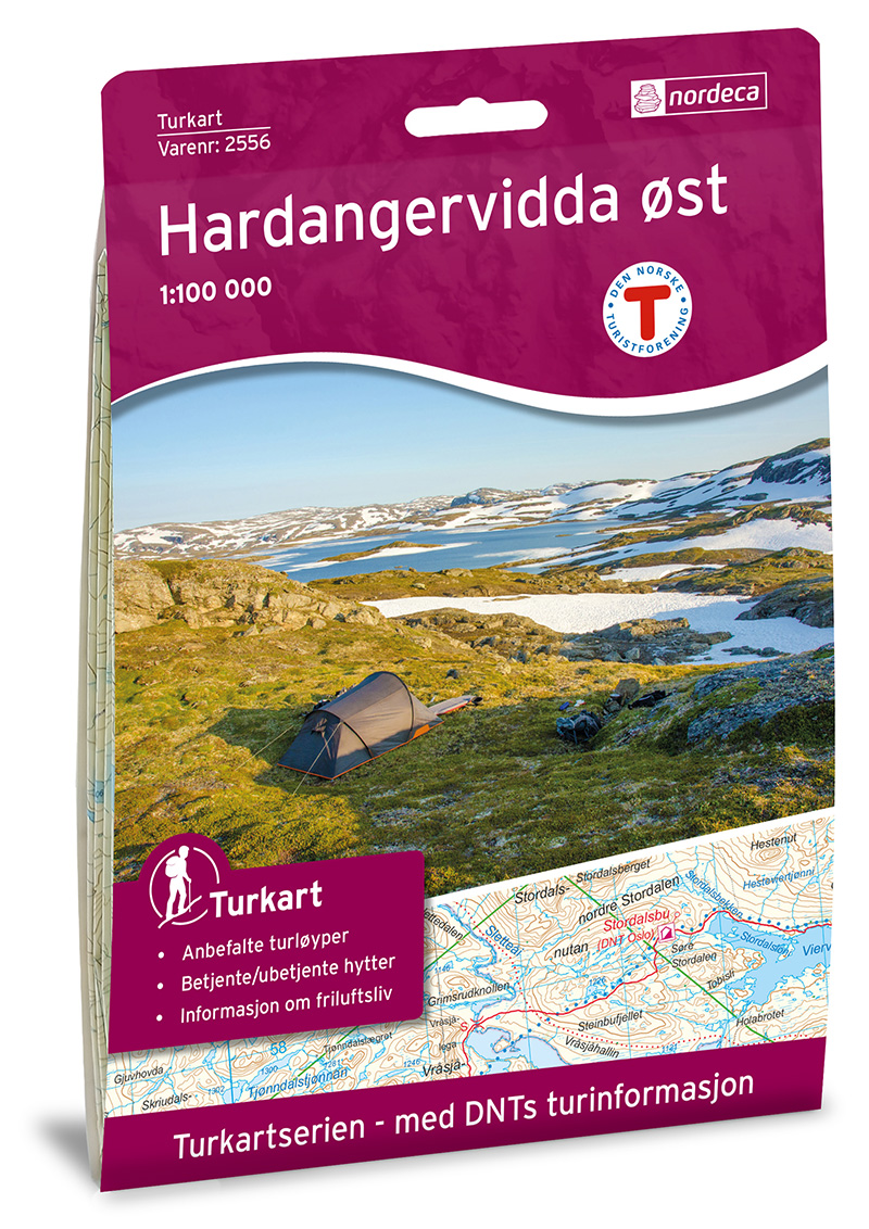 Online bestellen: Wandelkaart 2556 Turkart Hardangervidda Øst | Nordeca