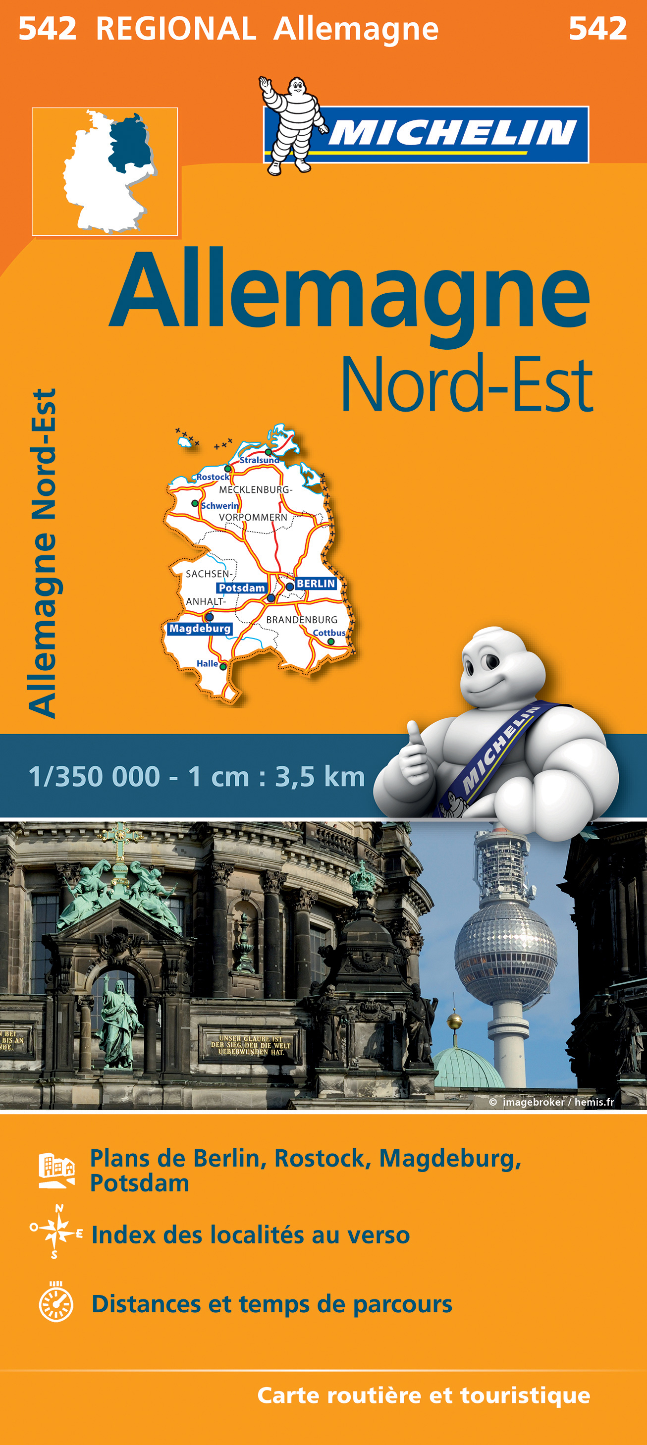 Online bestellen: Wegenkaart - landkaart 542 Mecklenburg-Vorpommern, Sachsen-Anhalt, Brandenburg, Berlijn | Michelin