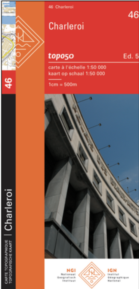 Topografische kaart - Wandelkaart 46 Topo50 Charleroi | NGI - Nationaa