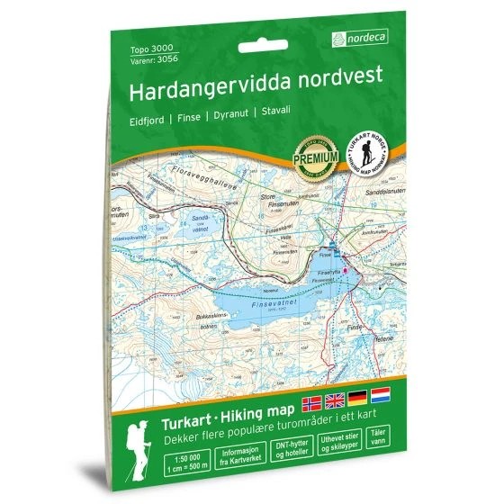 Wandelkaart 3056 Topo 3000 Hardangervidda nordvest | Nordeca