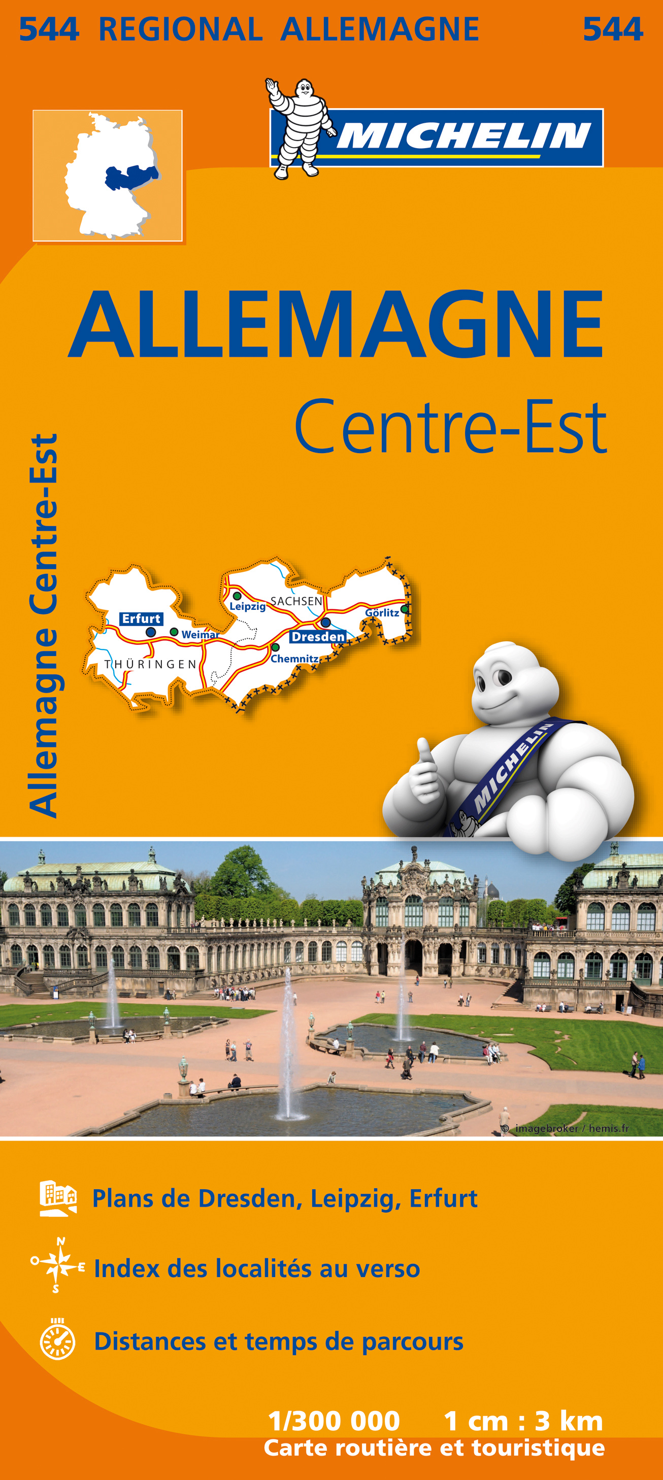 Online bestellen: Wegenkaart - landkaart 544 Thuringen - Sachsen | Michelin
