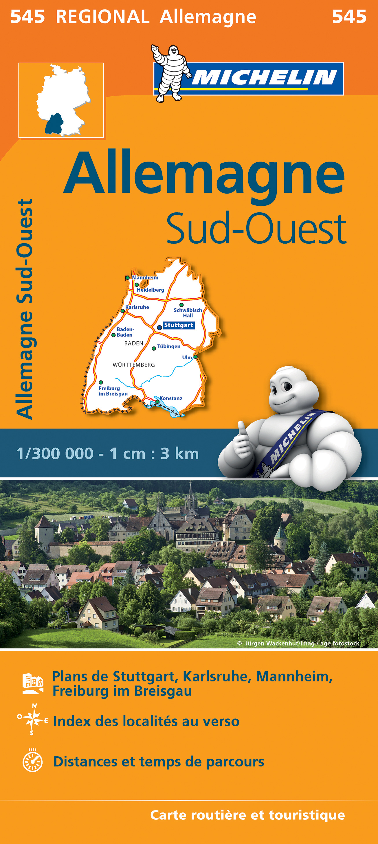 Online bestellen: Wegenkaart - landkaart 545 Baden Wurtemberg, Duitsland Zuid-West | Michelin