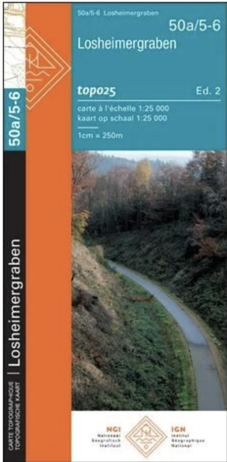 Topografische kaart - Wandelkaart 50A/5-6 Topo25 Losheimergraben | NGI