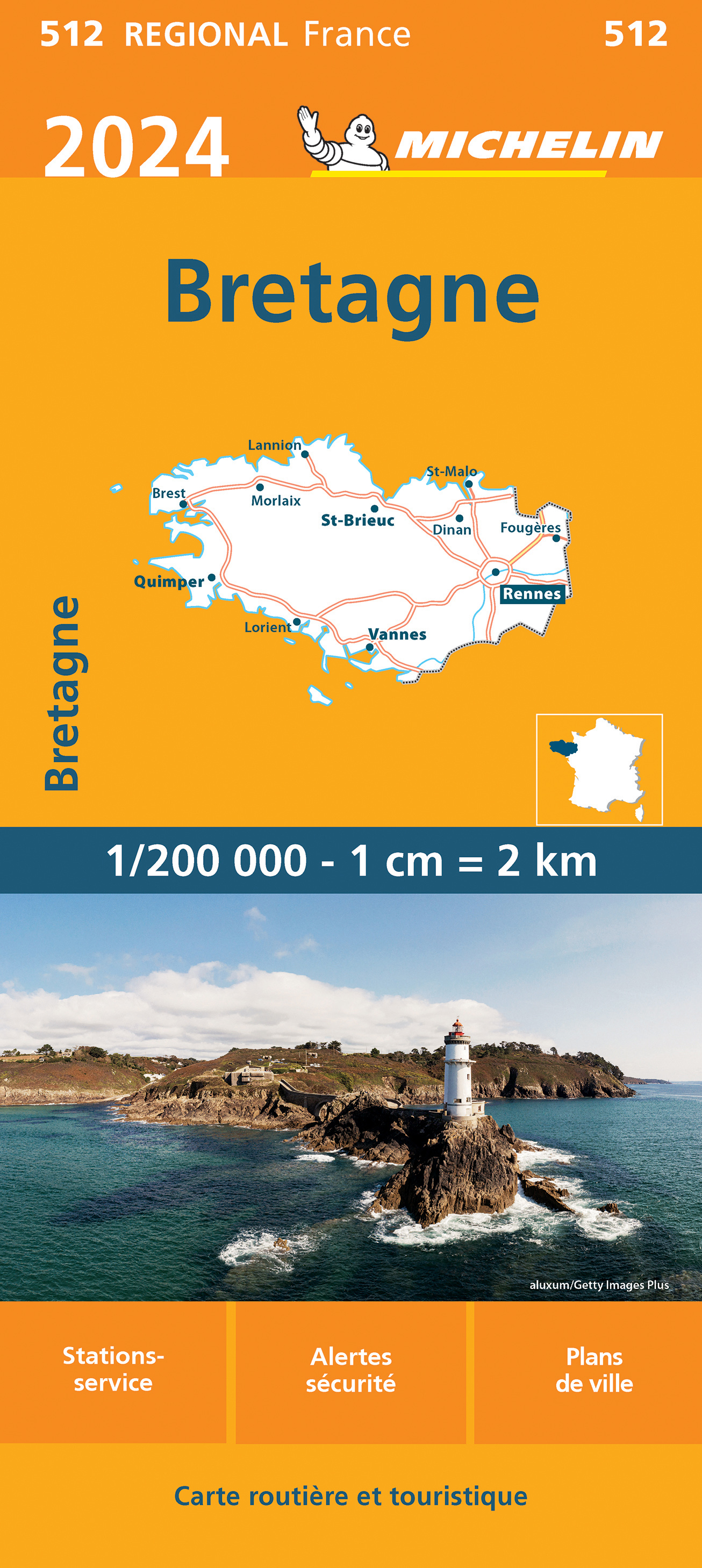 Online bestellen: Wegenkaart - landkaart 512 Bretagne 2024 | Michelin