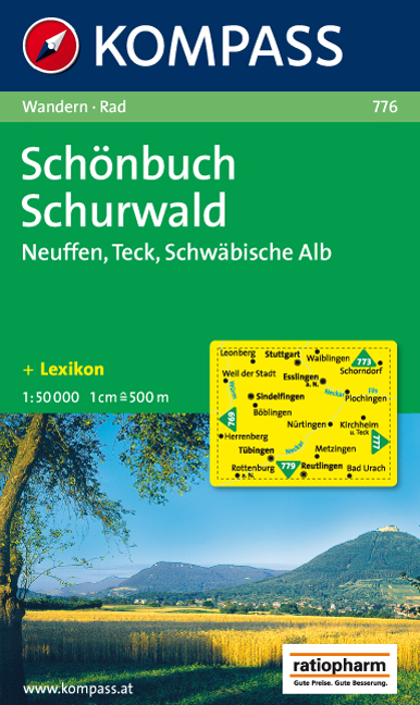 Online bestellen: Wandelkaart 776 Schönbuch - Schurwald | Kompass