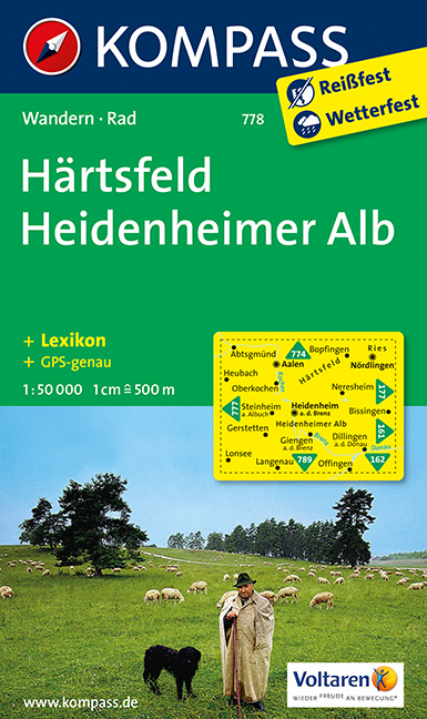 Online bestellen: Wandelkaart 778 Härtsfeld - Heidenheimer Alb | Kompass