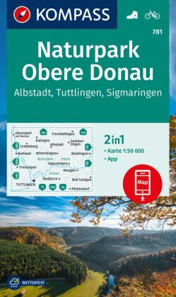 Online bestellen: Wandelkaart 781 Naturpark Obere Donau | Kompass