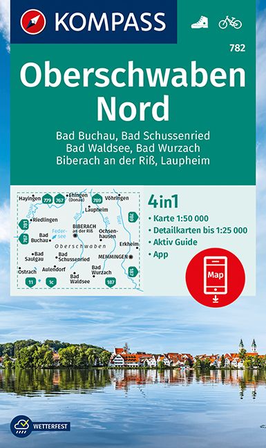 Online bestellen: Wandelkaart 782 Oberschwaben Nord | Kompass