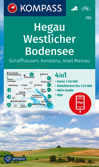 Online bestellen: Wandelkaart 783 Hegau - Westlicher Bodensee | Kompass