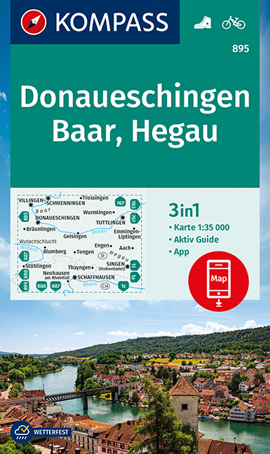 Online bestellen: Wandelkaart 895 Donaueschingen - Baar - Hegau | Kompass