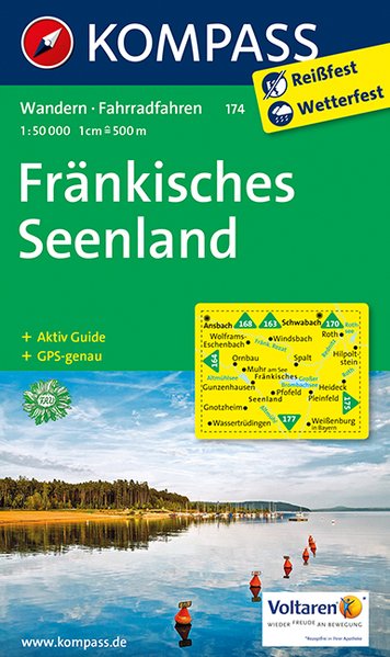 Online bestellen: Wandelkaart 174 Fränkisches Seenland | Kompass