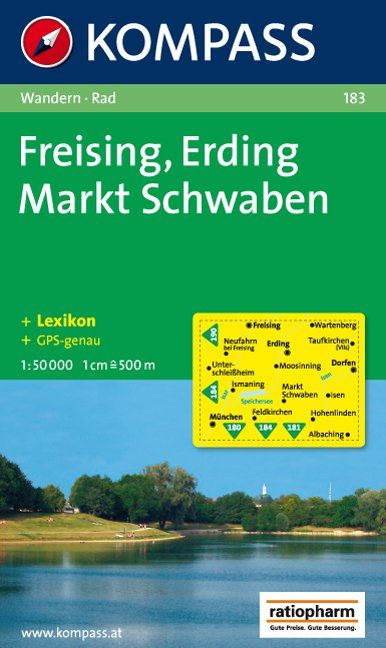 Online bestellen: Wandelkaart 183 Freising - Erding - Markt Schwaben | Kompass