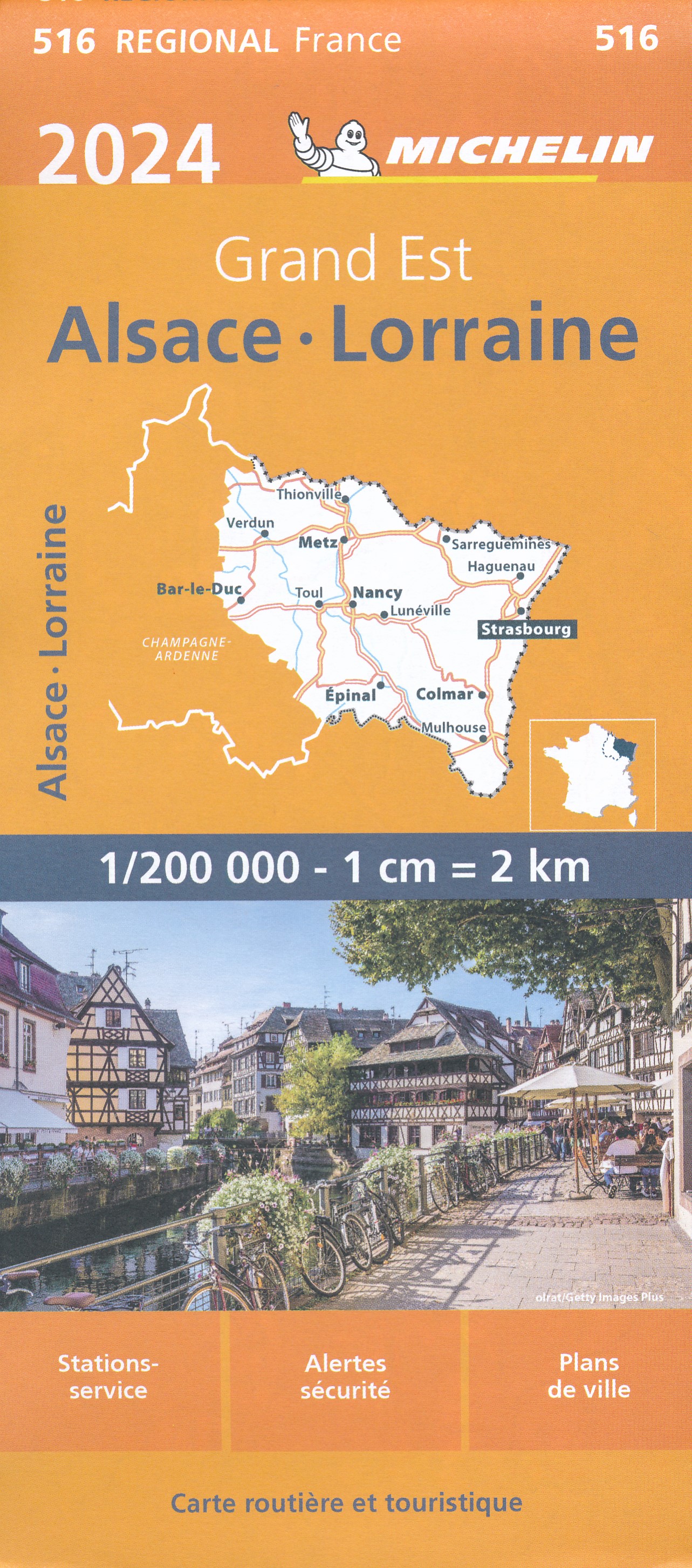 Online bestellen: Wegenkaart - landkaart 516 Alsace - Lorraine, Elzas Lotharingen 2024 | Michelin