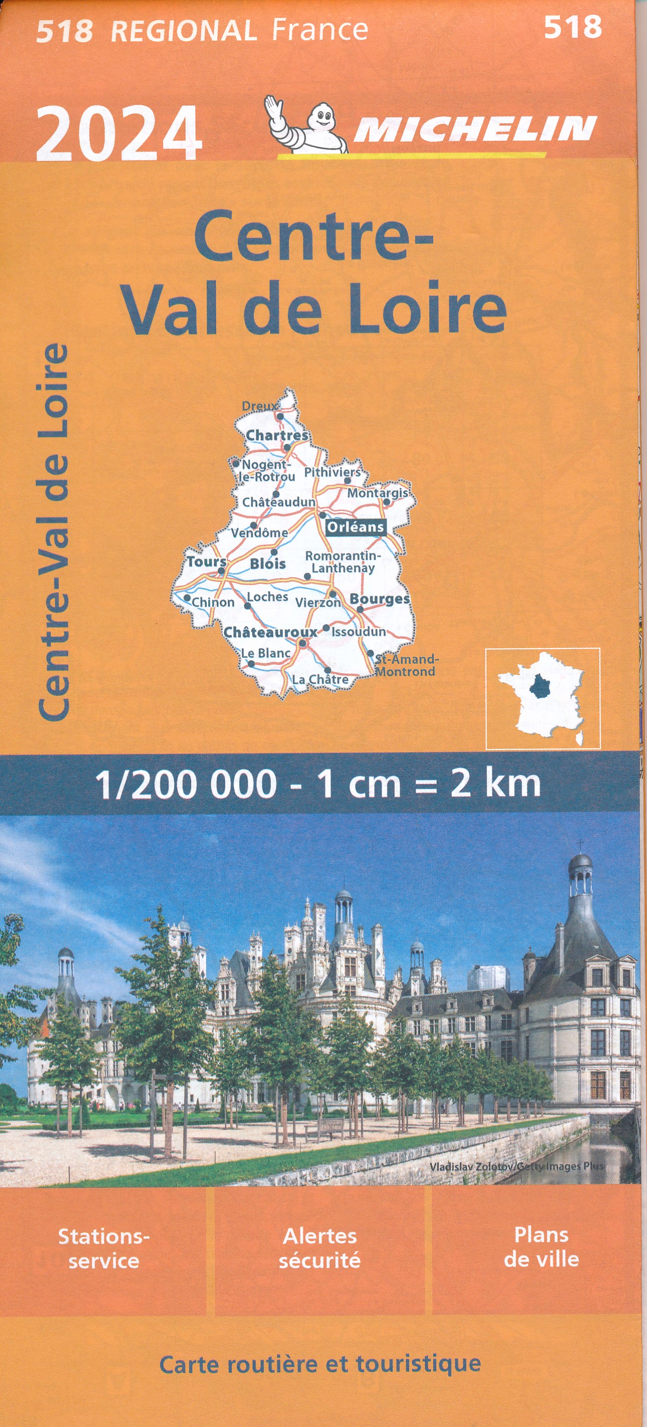 Online bestellen: Wegenkaart - landkaart 518 Centre - Val de Loire - midden Frankrijk 2024 | Michelin