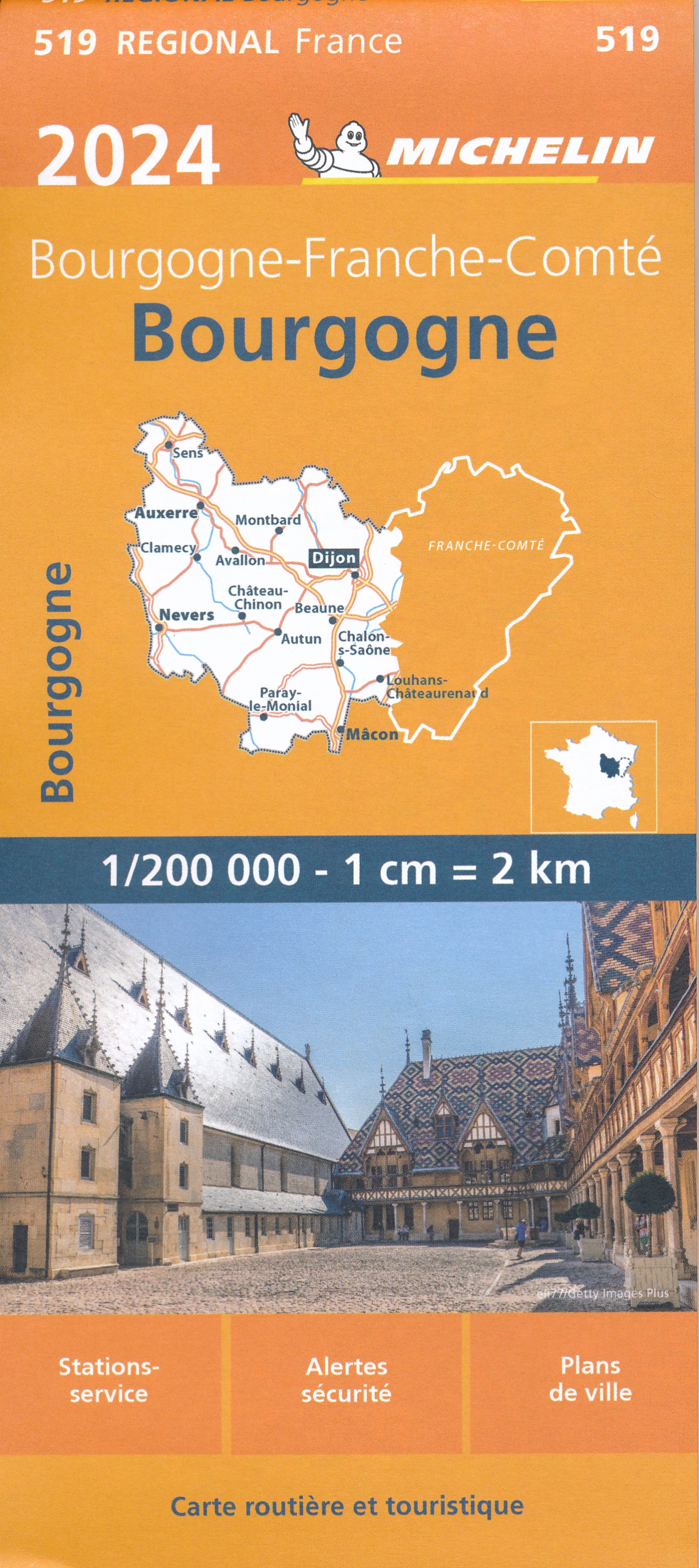 Online bestellen: Wegenkaart - landkaart 519 Bourgogne 2024 | Michelin