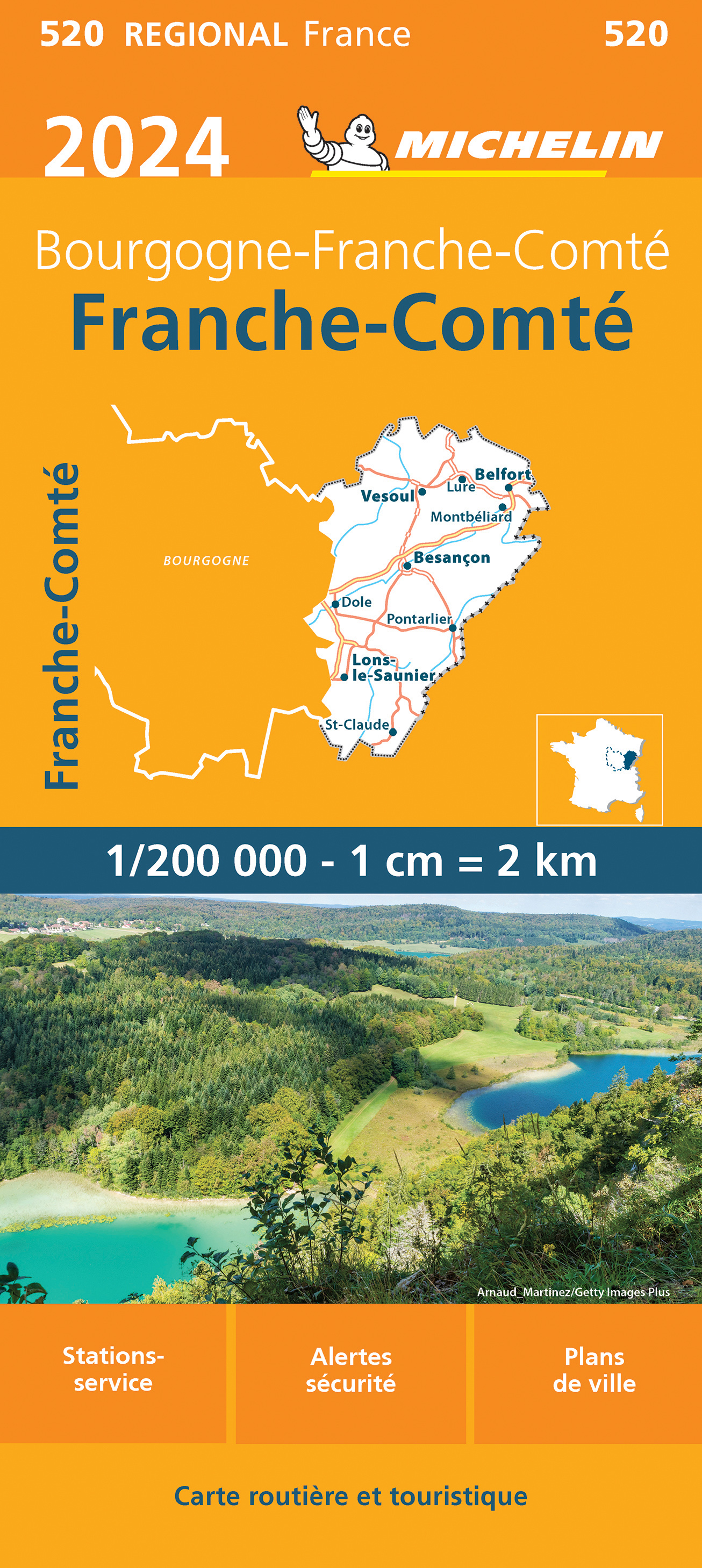 Online bestellen: Wegenkaart - landkaart 520 Franche-Comté Jura 2024 | Michelin