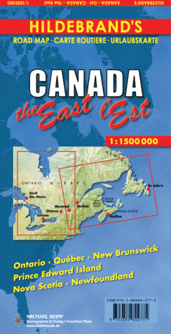 Wegenkaart - Autokaart - Landkaart Canada Oost - Ontario, Quebec, New Brunswick, Prince Edward Island, Nova Scotia & New Foundland | Hildebrand's |