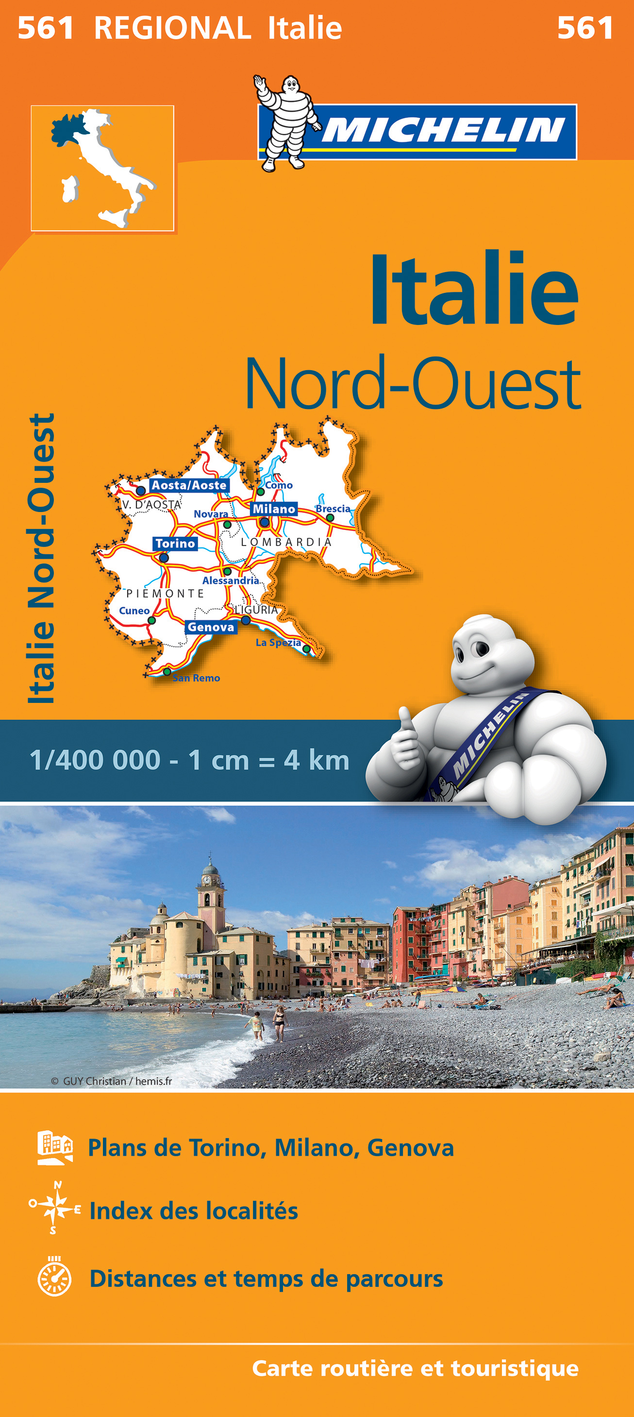 Online bestellen: Wegenkaart - landkaart 561 Noordwest Italie, Valle d'Aosta, Piedmonte, Lombardia (Lombardije), Liguria (Ligurië) | Michelin