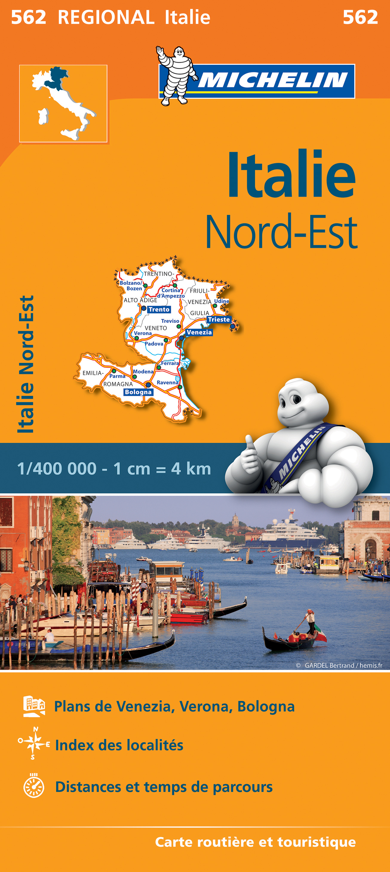 Online bestellen: Wegenkaart - landkaart 562 Noordoost Italie Trentino-Alto Adige, Veneto, Friluli-Venezia Giulia | Michelin