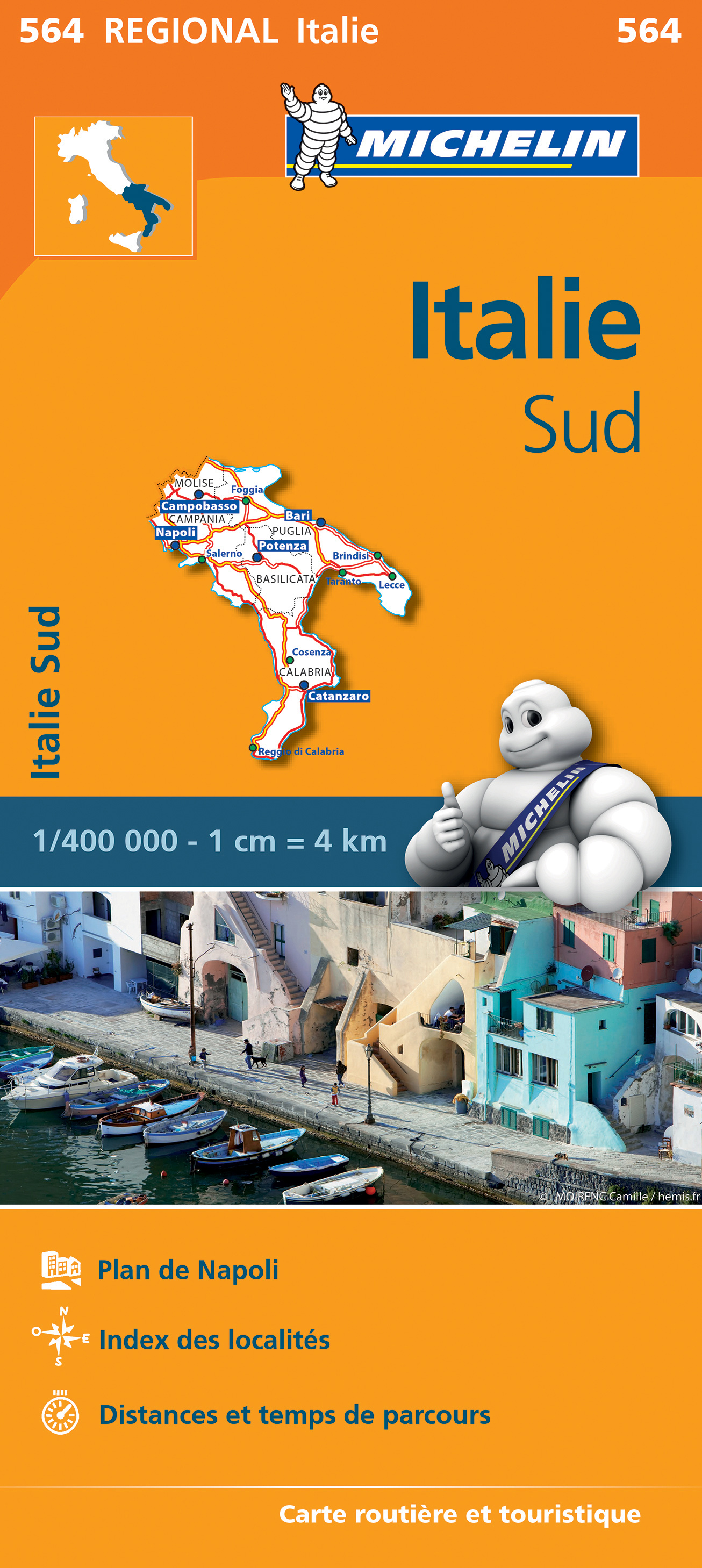 Online bestellen: Wegenkaart - landkaart 564 Italië - zuid: Molise, Campania, Puglia, Basilicata, Calabria | Michelin
