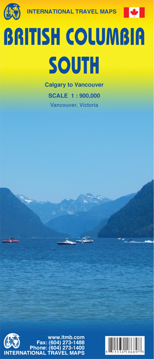 Landkaart - wegenkaart British Columbia South (Canada) Vancouver - Calgary | ITMB | 