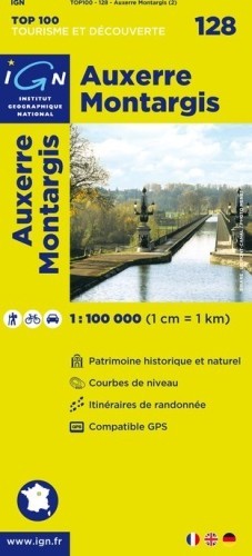 Wegenkaart - Landkaart 128 fietskaart Auxerre - Montargis - Morvan | IGN | 