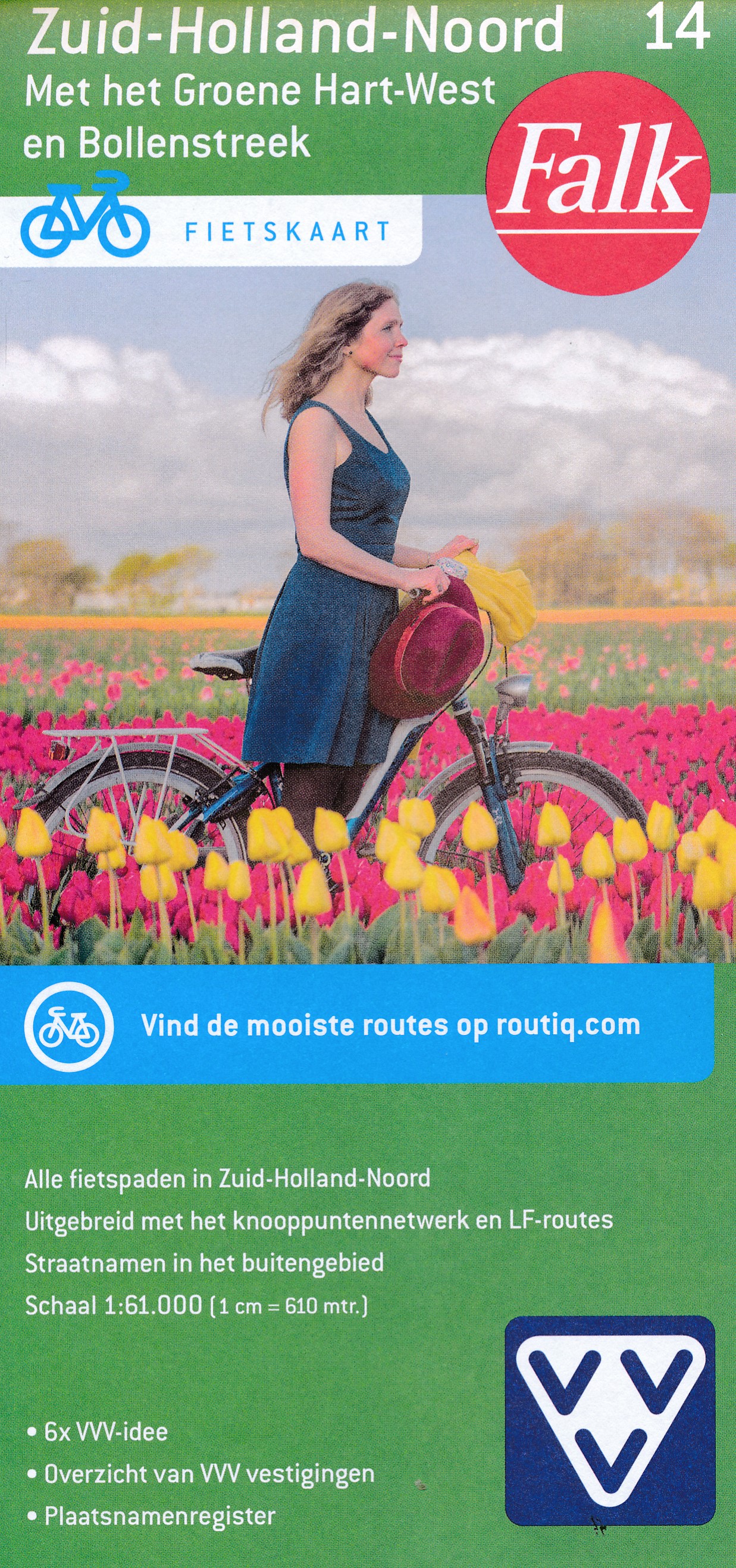 Online bestellen: Fietskaart 14 Zuid-Holland Noord | Falk