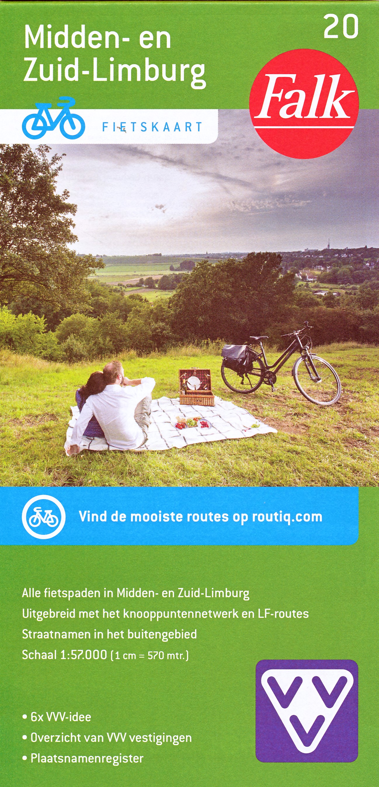 Online bestellen: Fietskaart 20 Midden- en Zuid-Limburg (Met Knooppunten Netwerk) | Falk