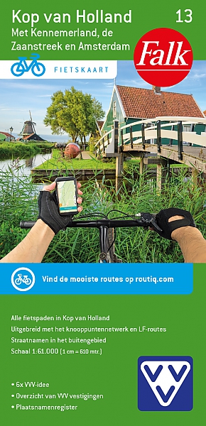 Online bestellen: Fietskaart 13 Kop van Noord - Holland, met Kennemerland (met knooppuntennetwerk) | Falk