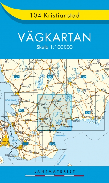 Online bestellen: Wegenkaart - landkaart 104 Vägkartan Kristianstad | Lantmäteriet