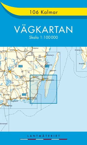 Online bestellen: Wegenkaart - landkaart 106 Vägkartan Kalmar | Lantmäteriet