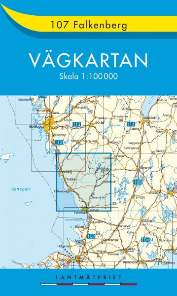 Landkaart - wegenkaart 107 Falkenberg vagkartan  - Zweden | Lantmariet | 
