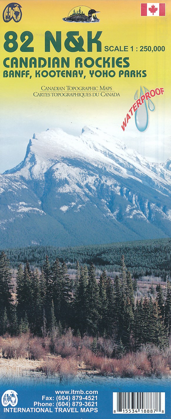 Online bestellen: Topografische kaart 82 N&K Canadian Rockies Banff, Kootenay, Yoho Parks | ITMB