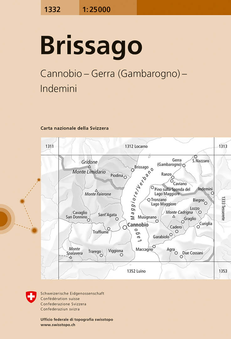 Online bestellen: Wandelkaart - Topografische kaart 1332 Brissago | Swisstopo