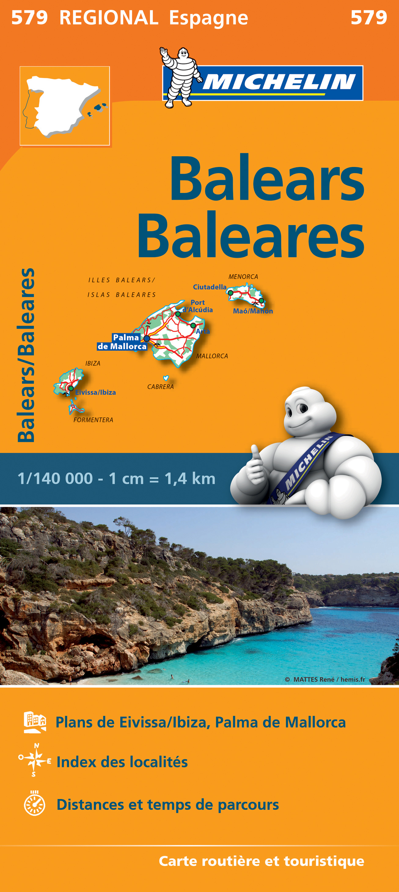 Online bestellen: Wegenkaart - landkaart 579 Baleares - Balearen | Michelin