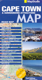 Landkaart - wegenkaart 01 Kaapstad - Cape Town and Surrounding Attractions | Map studio | 